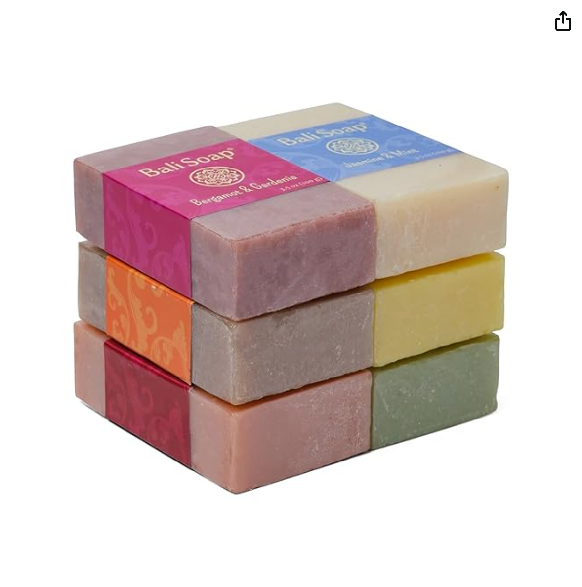 6 pc Set All Natural Bali Soap / Feminine Collection. Vegan and Environmentally friendly