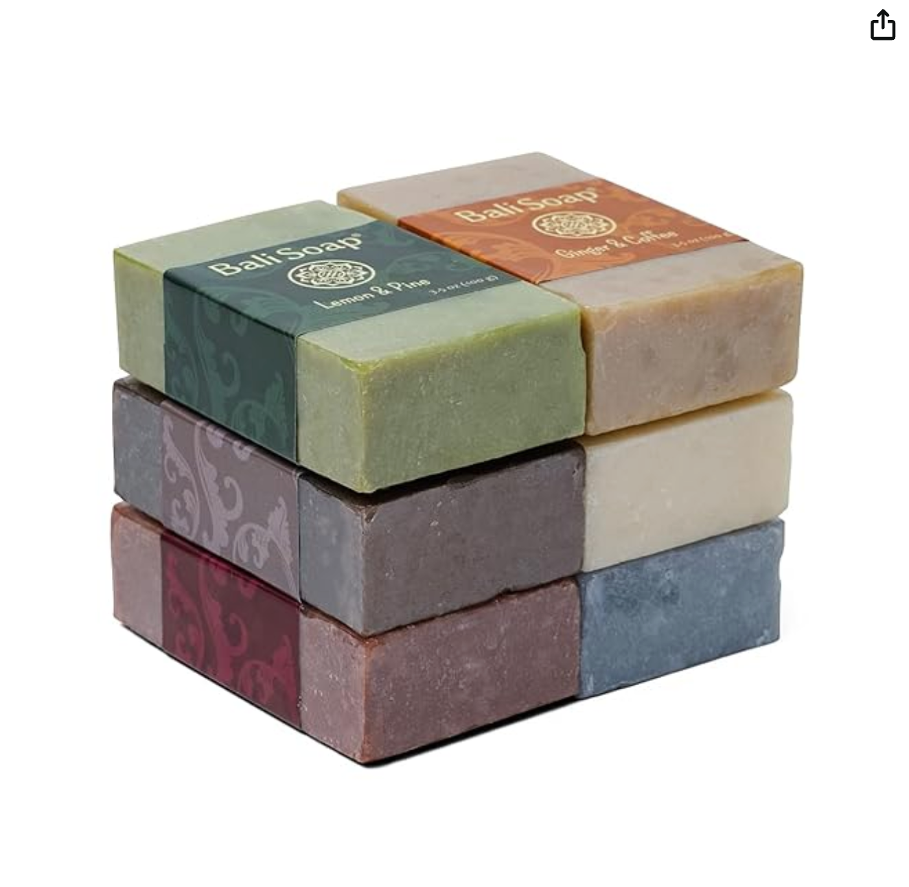 Bali Soap - Masculine Collection Natural Soap Bar Gift Set, 6 pc Variety Pack