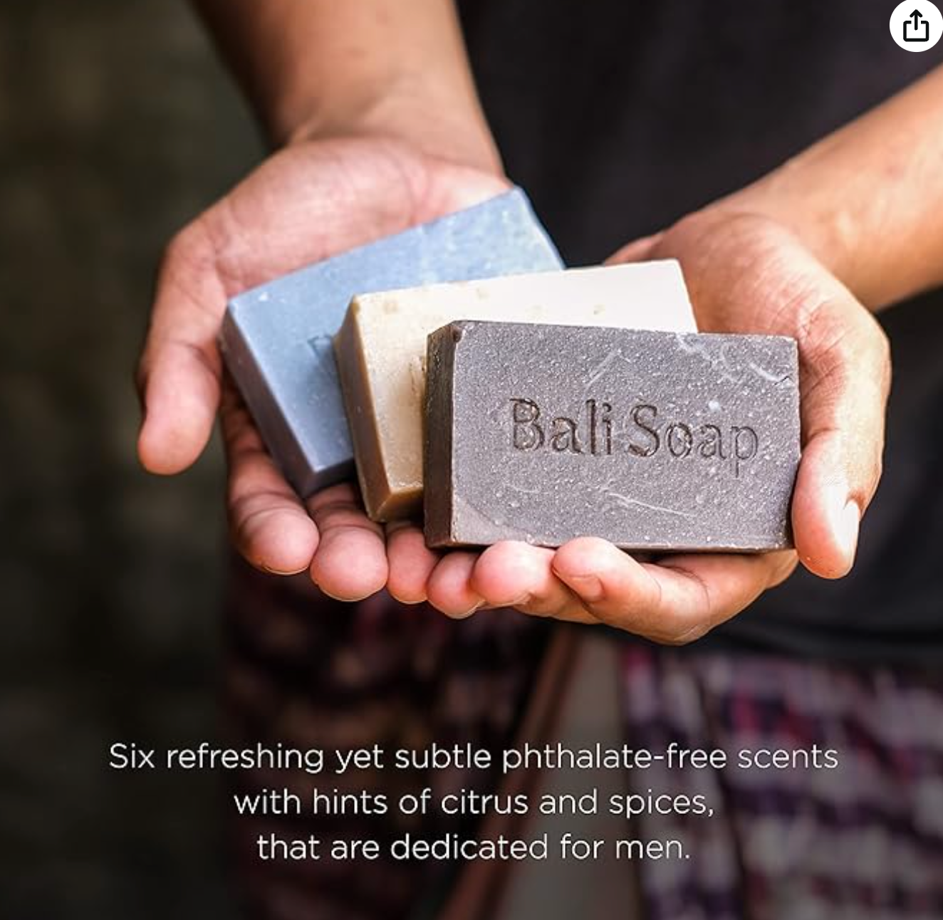 Bali Soap - Masculine Collection Natural Soap Bar Gift Set, 6 pc Variety Pack