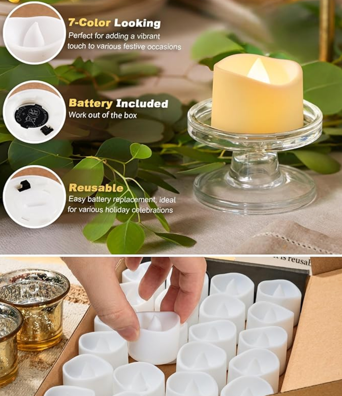 Homeory 24pc LED color Changing Candles.