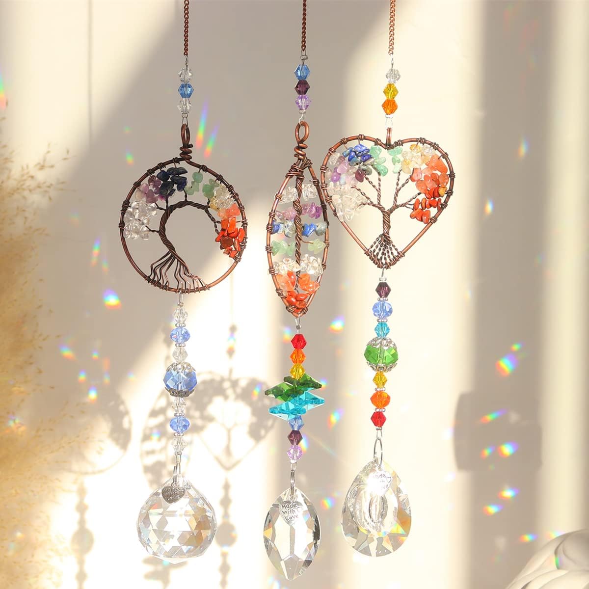 3 Set of Crystal Sun Catchers. Increase the Vividness and Brightness with these gorgeous designs.