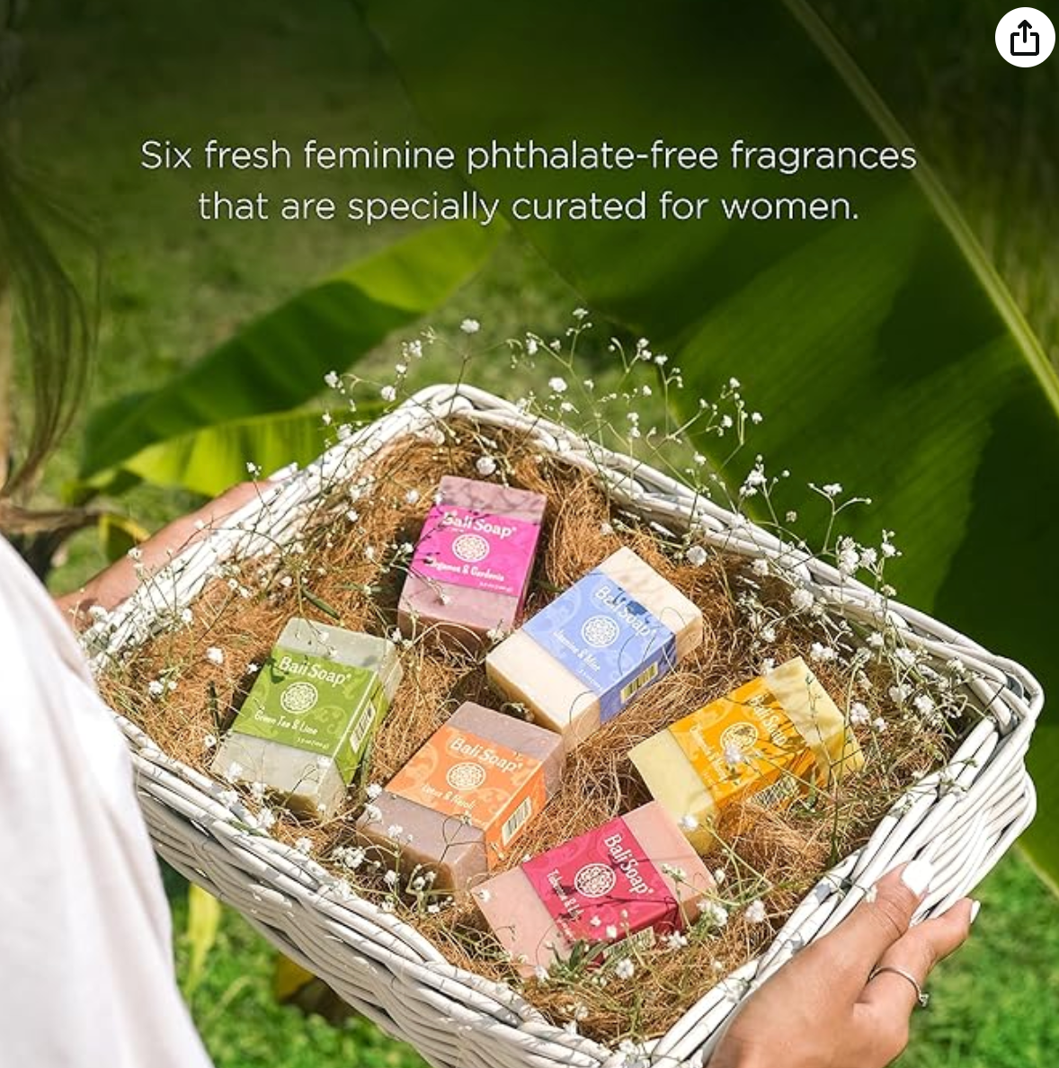 6 pc Set All Natural Bali Soap / Feminine Collection. Vegan and Environmentally friendly