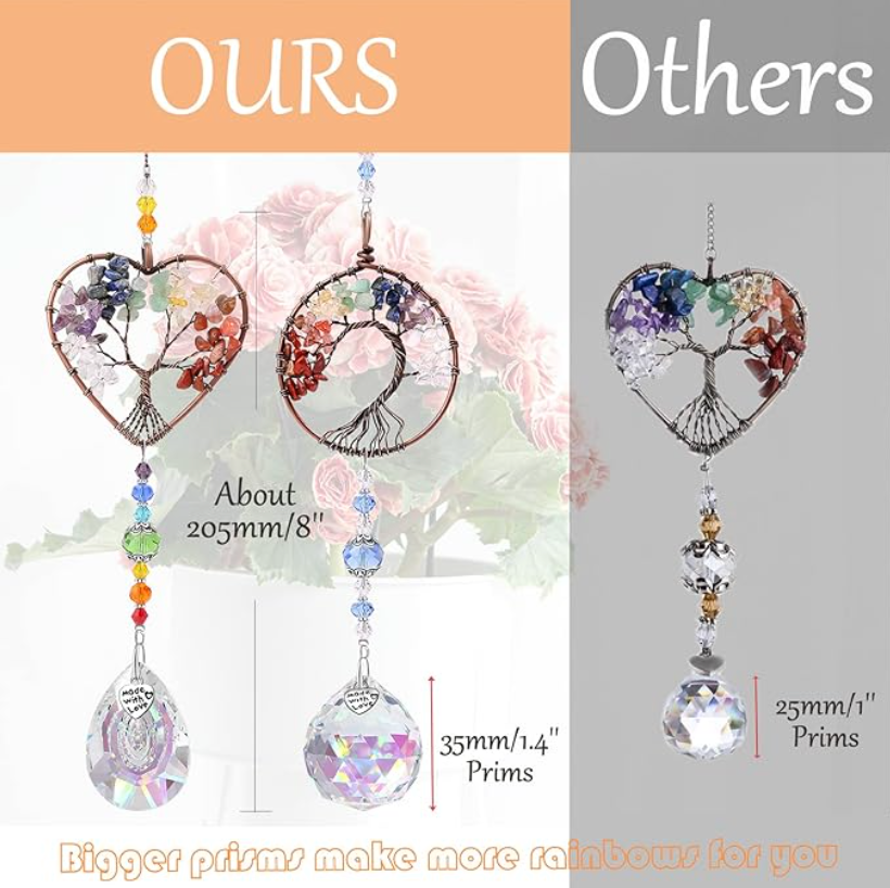 3 Set of Crystal Sun Catchers. Increase the Vividness and Brightness with these gorgeous designs.