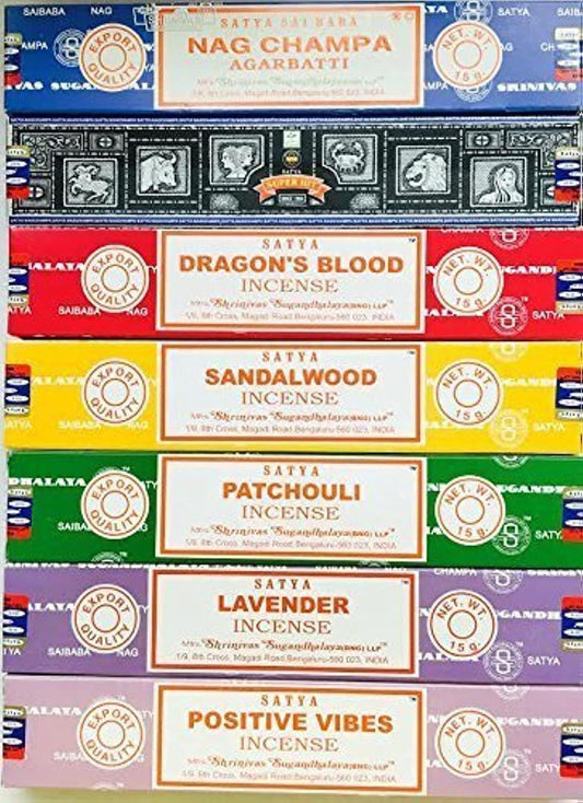 Satya Incense Variety Pack. Quality 7 scents for Purifying Air / Deodorization / Aromatherapy
