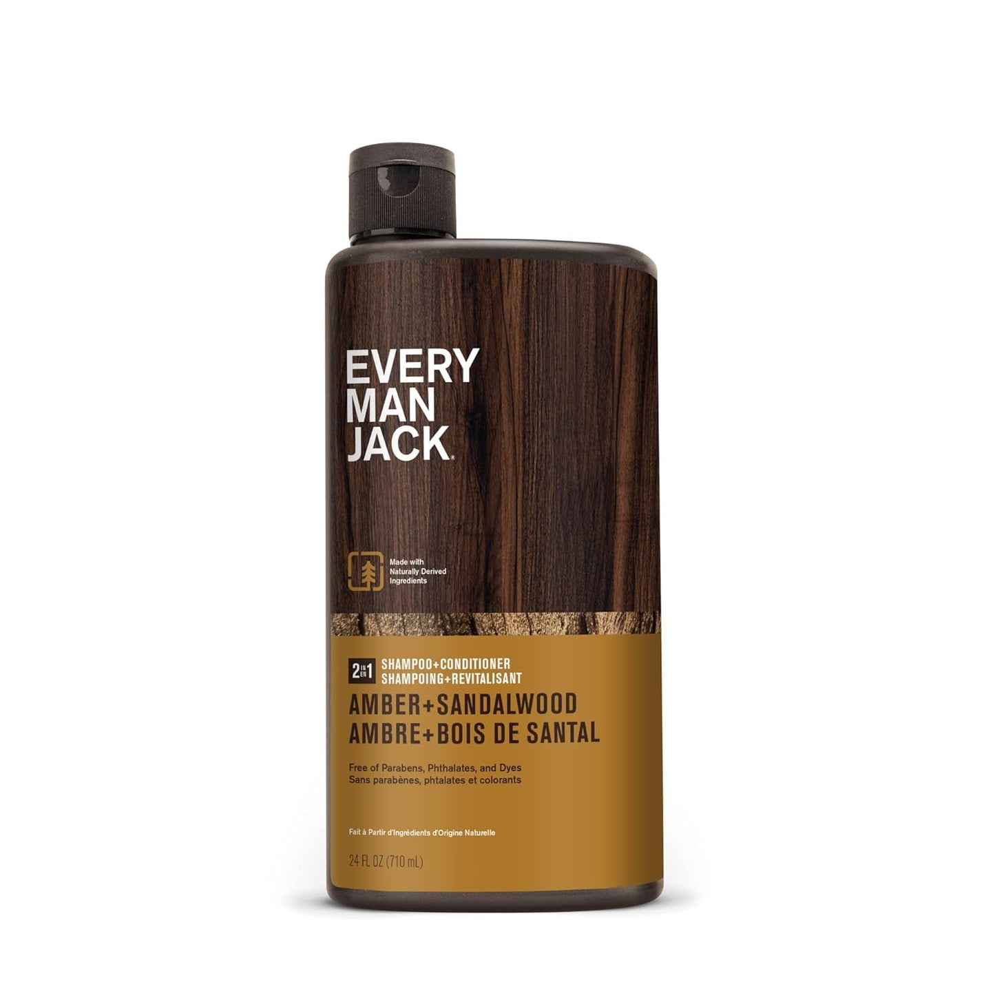 Every Man Jack 2-in-1 Daily Men's Shampoo + Conditioner / Naturally Derived and No Harmful Chemicals -24oz