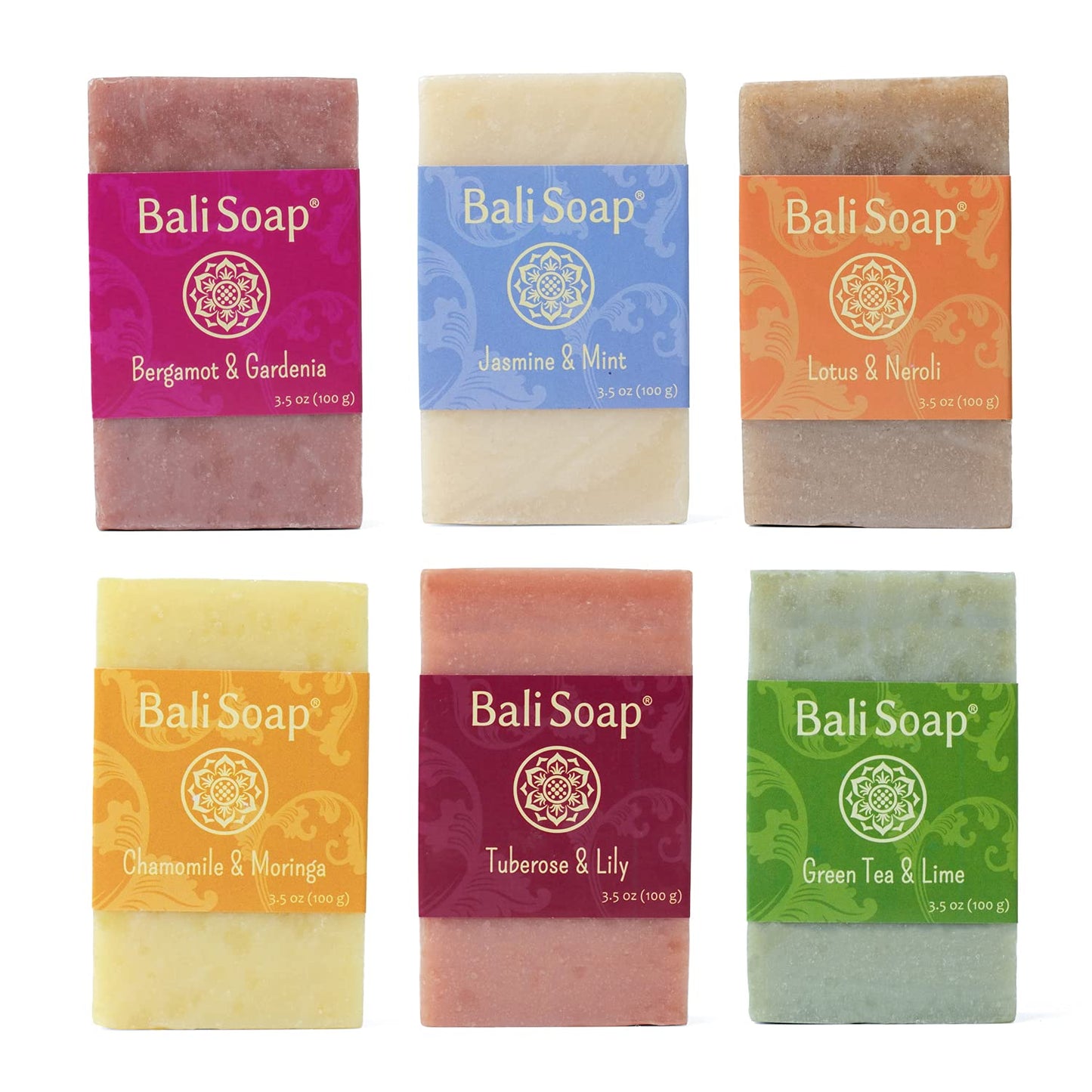 6 pc Set All Natural Bali Soap / Feminine Collection. Vegan and Environmentally friendly