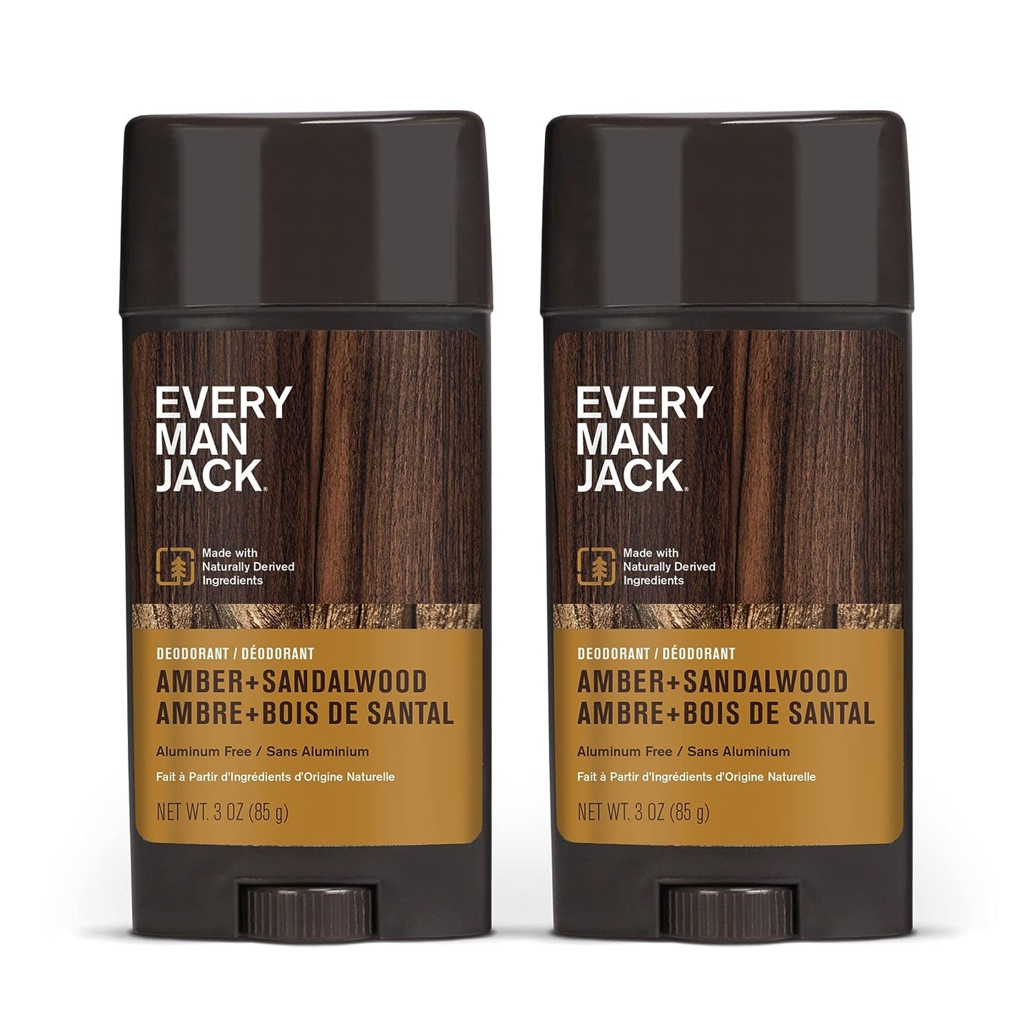 Every Man Jack Amber Deodorant + Sandalwood Men’s Scent. Stay Fresh with Aluminum Free Deodorant for all Skin types